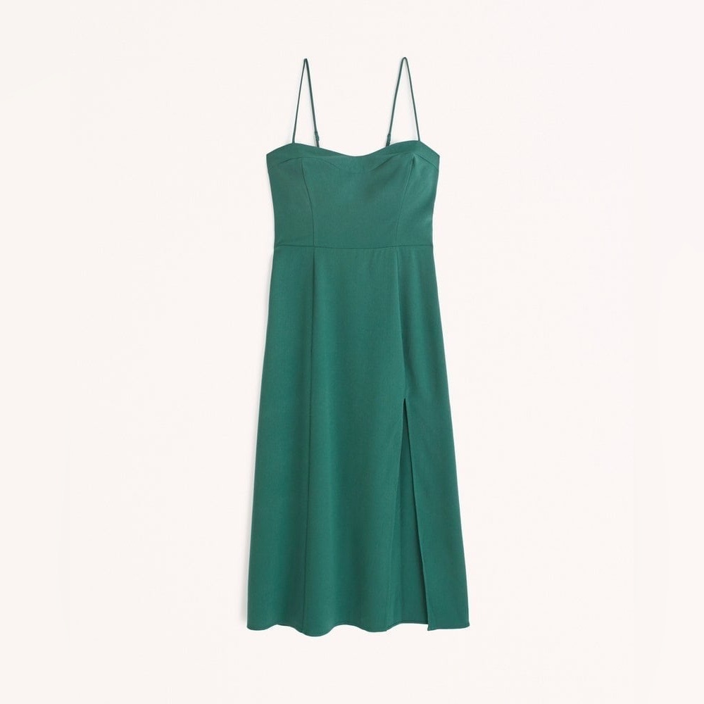 Abercrombie Luxe Crepe High-Slit Midi Dress - Size LP